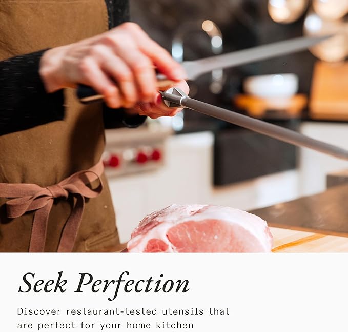 Made In Cookware - 17" Honing Steel - Tungsten Steel - Truffle Black POM Handle