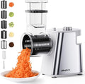Electric Cheese Grater Upgraded, 250W Electric Slicer Shredder, Automatic Cheese Shredder, Electric Salad Machine for Fruits, Vegetables, Cheeses，Salad Maker With 5 Different Shapes of Blades