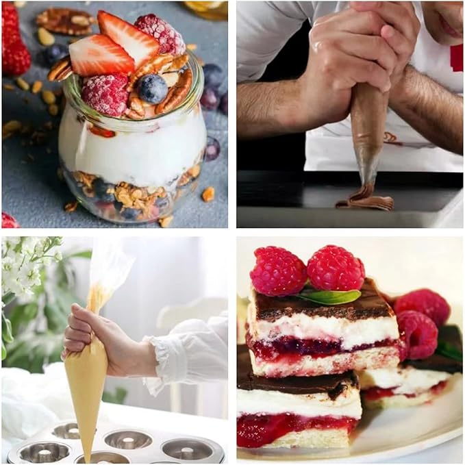 24 Inch Extra Large Piping Bags - 100 Pack Disposable Non-Slip Thickened Pastry Bag - Anti Burst Pastry Bags, Ideal for Icing, Cake Baked Goods Baking Chocolate Cupcake Decoratin XXL