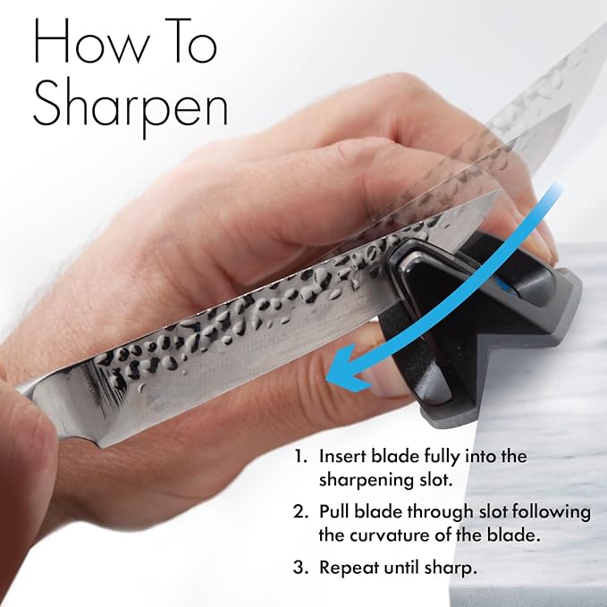 KitchenIQ 51420 | Edge Grip 2-Stage Knife Sharpener | Black – 3 Pack | Coarse & Fine Sharpeners | Compact for Easy Storage | Stable Non-Slip Base | Soft Grip Rubber Handle | Straight & Serrated Knives