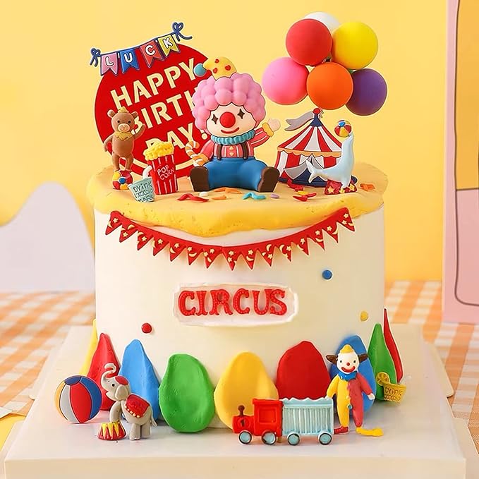 Circus Fondant Molds, Clown Elephant Silicone Molds, Bus Kitchen Baking Tools (2 Pcs) for Cake Decorating, Cupcake Toppers, Candy Chocolate, Cookies, Mousse, Bread, Polymer Clay, Epoxy, Birthday Party