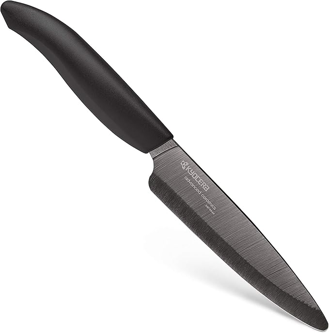 Kyocera Advanced Ceramic Revolution Series 4.5-inch Utility Knife, Black Blade