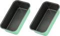 Monfish Bread Loaf Pans for Home Baking, 2pcs Carbon Steel 1lb loaf Tin, Rosemary Green 9x5 inch Non-Stick bread Pan Mold