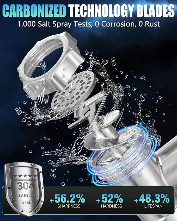 5.0 Upgrade Electric Meat Grinder【NO.1 Germany 3500W Super Motor】【SGS Certified SUS304 Blade & Plate】3-Second Fast Meat Grinding, Perfect For Meat Grinders For Home Use (SILVER)