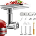 Stainless Steel Meat Grinder Attachments for KitchenAid, Sausage Stuffer, Compatible with KitchenAid Stand Mixer of All Models, Dishwasher Safe