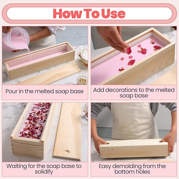 Large Rectangular Soap Mold Silicone Liner for 5 lb Wood Mold DIY Handmade Rectangle Loaf Mould