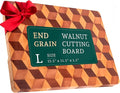 End Grain Wooden Cutting Board for Kitchen 15.5"x 11.5" - Walnut Hardwood Chopping Block with Non Slip Grips - Ideal for Charcuterie & Meat Butcher - Handmade 3D Design Wood (1.1'' Thick, Large)