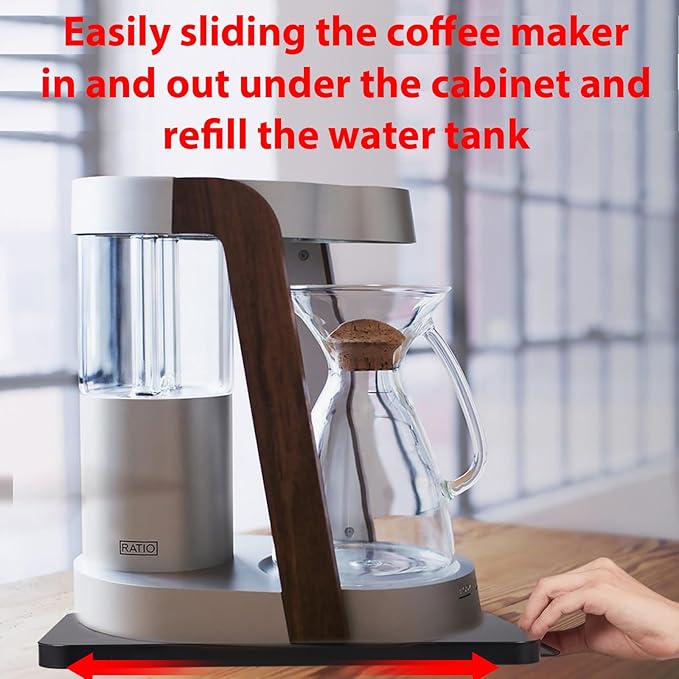 Kitchen Appliance Sliding Tray,Coffee Maker Rolling Tray Under Cabinet Appliance Organizer Toaster Blender Air Fryer Stand Mixer Countertop Storage Moving Slider (Steel, 9"W x 14.5"D)