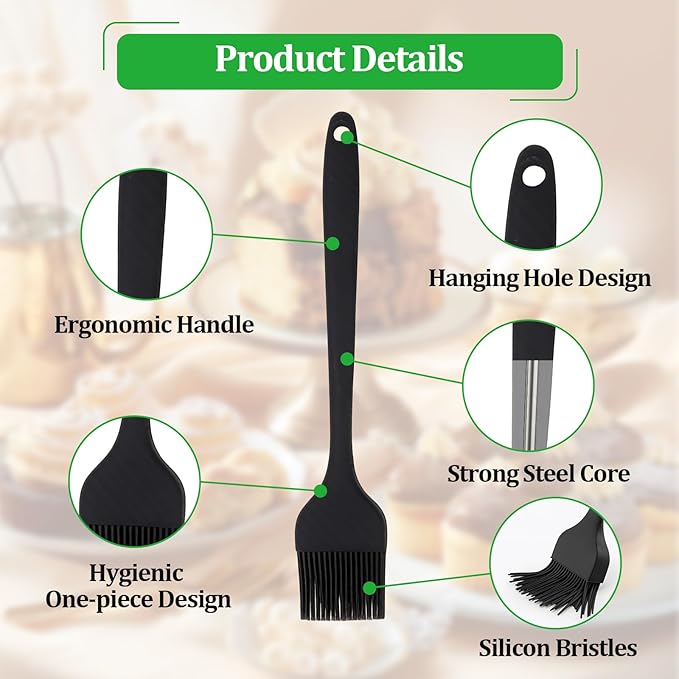 4 PCS Silicone Basting Pastry Brush,Heat Resistant Cooking Brush for Oil Butter Sauce,Premium Cooking Brush for Sauce Marinade Meat Glazing