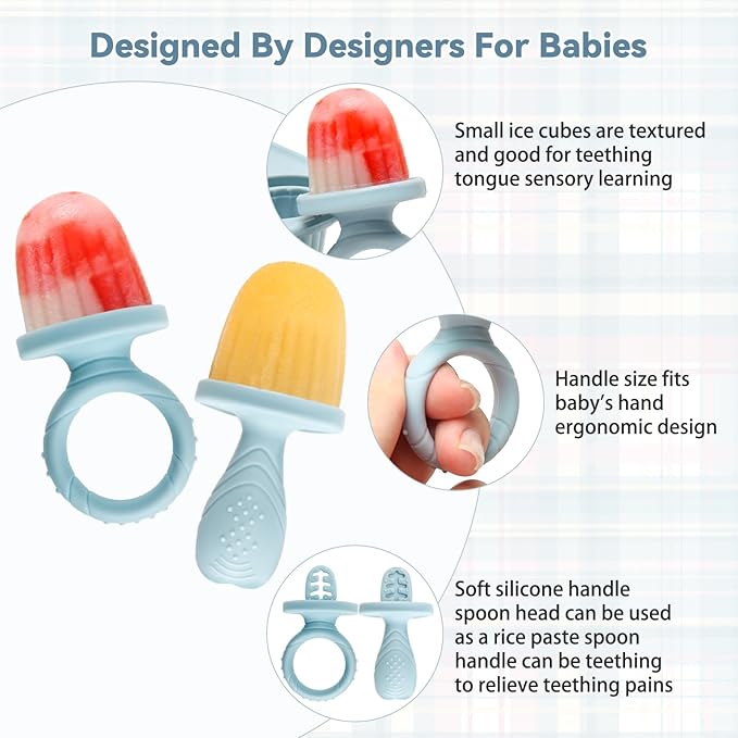 Silicone Baby Popsicle Molds with Sticks, Mini Popsicles Molds for Babies Breastmilk Popsicle Molds for Teething Relief, Frozen Treats Maker Popsicle Maker Ice Pop Mold for Toddlers Kids