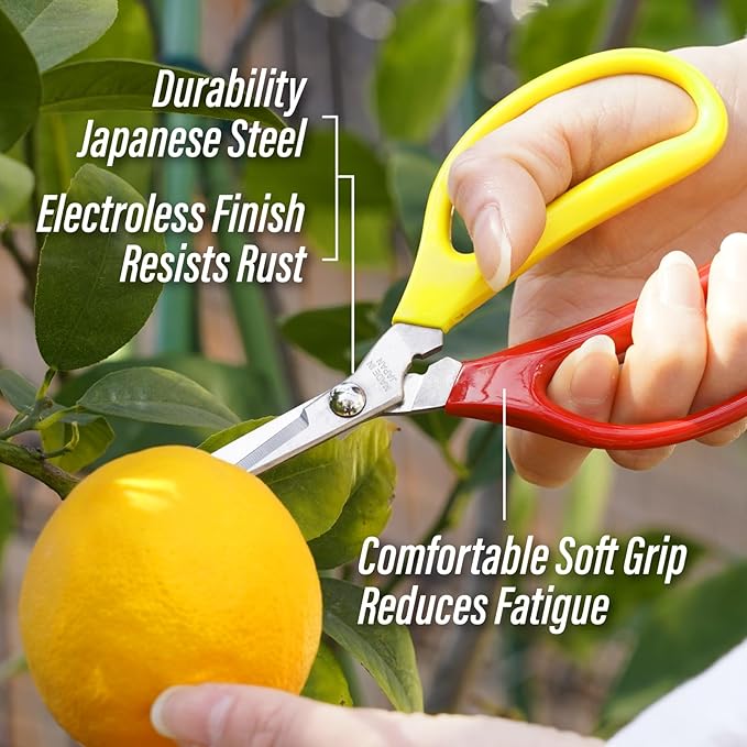SUIZAN Trimming Scissors 6” - Professional Japanese Garden Plant Herb Buds Flower Shears Gardening Tools