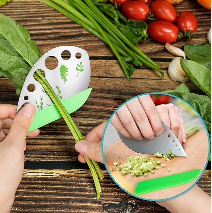 Herb Stripper – 9-Hole Stainless Steel Herb Peeler for Quick Leaf Stripping – Multi-Purpose Kale, Rosemary, and Basil Stripper with Cutting Edge – Durable & Easy to Clean Kitchen Gadget (2)