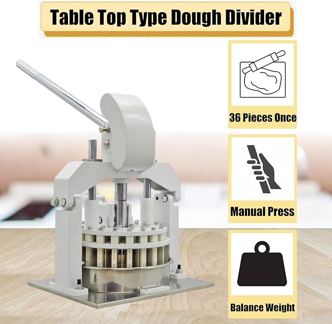Manual Dough Divider Table Top Dough Dividing Machine 36PCS Dough Cutter Commercial Dough Dividing Machine Dough Baking Divider, 1.06oz-5.64oz, 36PCS