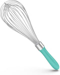 U-Taste Balloon Whisk for Cooking: 18/10 Stainless Steel Kitchen Wire Whisk, 12in Large Heavy Duty Egg Beater, Manual Mixing Tool with 12 High Flex Wires for Stirring, Blending Sauce (Aqua Sky)