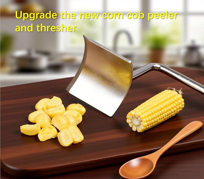 2025 NEW Long Handle Stainless Steel Corn Stripping Tool StripChef Corn Peeler for Corn on the Cob – Easy to Clean a must-have small tool in the kitchen (1 Pack)