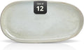Organic Shape Restaurant Serving Tray 11.625 x 5.125", Commerical Grade Catering Stoneware Tray in Ir-regular Organic Shape, Chip & Scratch Resistant, Glossy Reactive Glaze Grey, Case of 12