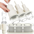 Ice Cube Tray for Tumbler Cup 30Oz-40Oz, 3 Pcs Silicone Cylinder Ice Mold with Lid and Bin for Freezer, Easy Fill and Release Ice Maker for Whiskey, Cocktail BPA-Free (White, 40Oz)