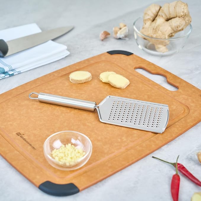 Restaurantware-German Standard Fine Handheld Graters, 24 Flat Cheese Graters - Dishwashable, Durable, Stainless Steel Food Grater With Handle, Suitable For Chocolate, Nutmeg, Garlic, Lemon