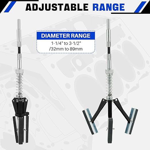 DASBET Engine Brake Cylinder Hone | Engine Cylinder Hone Tool for Grinding Holes Adjustable Deglazer 1-1/4" to 3-1/2" Diameter with Extra 3-Piece 2'' Long Stones 220 Grit (2")