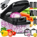 Vegetable Chopper Slicer Food Chopper with Container Veggie Dicer Cutter Salad Chopper Mandoline Slicer Cheese Grater Includes Hand Guards and Gloves & Kitchen Gadgets