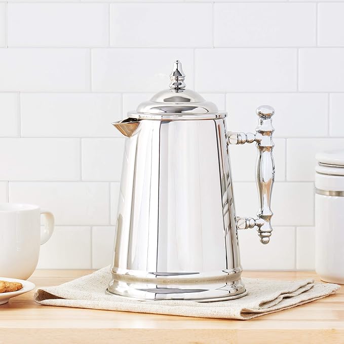 Francois et Mimi Vintage-Style Stainless Steel French Coffee Press, 34-Ounce