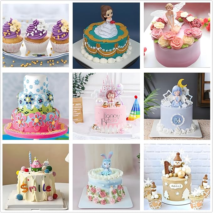 298 Pcs Cake Decorating Kit with Cake Turntable,Cake Leveler,24 Numbered Icing Tips,2 Spatulas,3 Comb Scrapers,8 Carved Pens,100 Pastry Bags,100 Paper Cupcake Liners, (Pink)