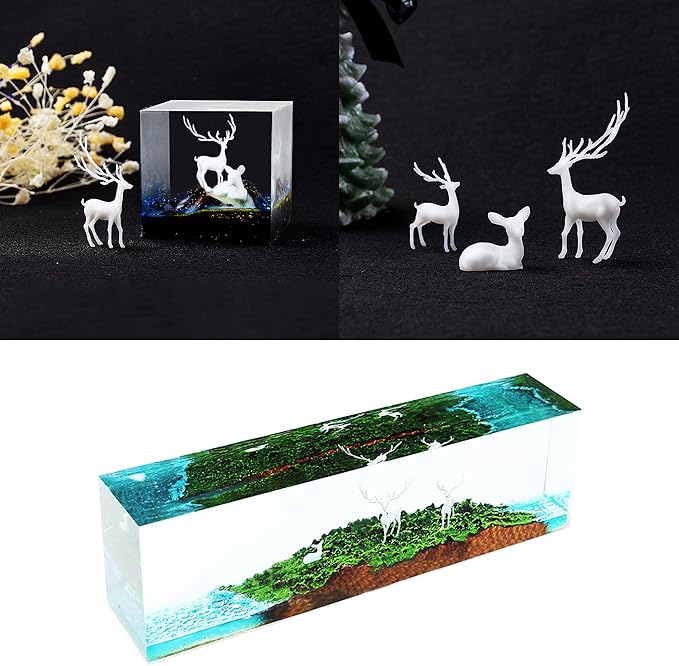 Woohome 31 PCS 3D Mini Mixed Resin Mould Filler - Germ Rose Elk Mushroom Casting Moulds, Art Craft Supplies for Jewelry Making, Epoxy Moulds, DIY Crafts