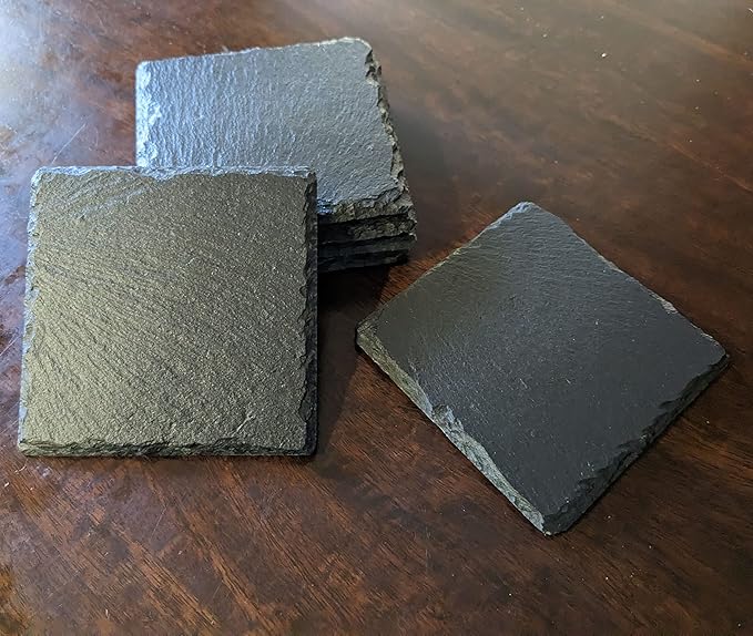 Power & Protection: V-Twin Engine Coasters for Your Ride - Square Slate - Set of 4