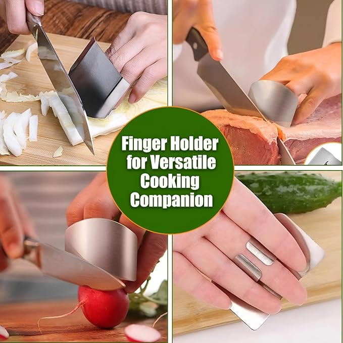 stainless steel onion slice holder onion slicer and chopper,finger guards for cutting food,finger protector for cutting food 2025 Premium Onion Slicer with finger holder & bread knife