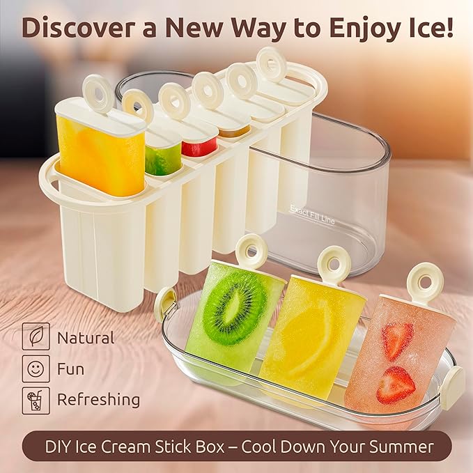 Frozora AquaSix – Premium 6-Mold Popsicle Maker Set (120ml Each) with Anti-Spill Lid, Easy Release Tray & Drip-Free Handles | BPA-Free Ice Pop Molds for Kids & Adults | COZYTO