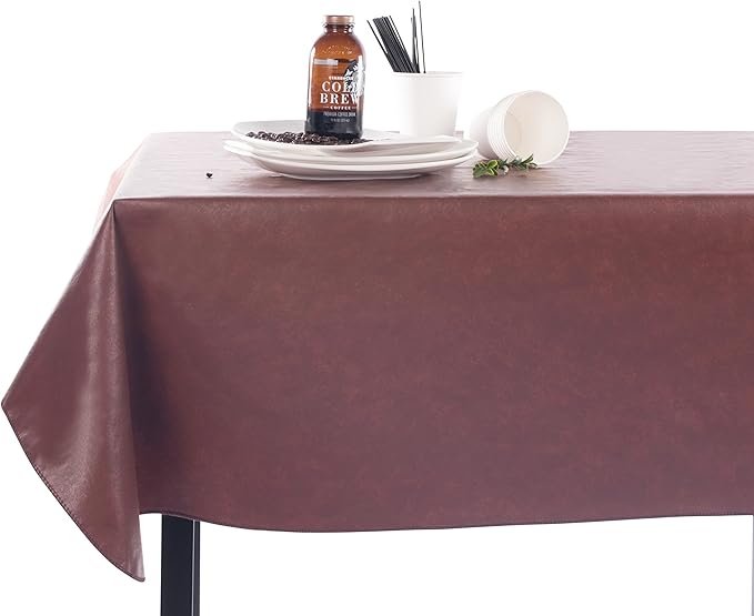 Yourtablecloth Heavy Duty Vinyl Rectangle or Square Tablecloth – 6 Gauge Heavy Duty Tablecloth – Flannel Backed – Wipeable Tablecloth with Vivid Colors & Many Sizes 52 x 90 Purple