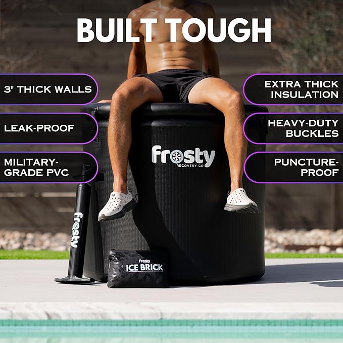Frosty Ice Pod Pro Cold Plunge - Inflatable Ice Tub for Cold Water Therapy - Pro Grade Cold Plunge Ice Pod with Water Chiller Compatibility - The Ice Pod Cold Plunge Tub for Ice Bath and Ice Plunge