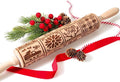 17" Premium Wooden Rolling Pins for Baking with XMAS Embossed Designs | 3mm Deep Springerle Cookie Molds | Christmas Rolling Pin & Baking Gifts for Women | Includes 3-in-1 Cleaning Brush