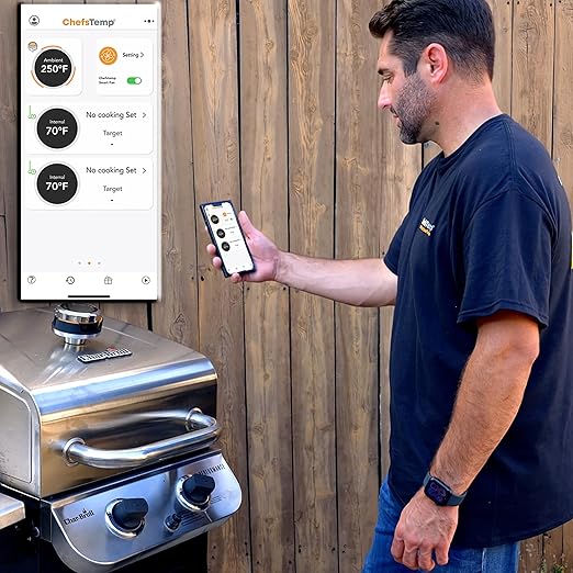 ProTemp S1 Patented Smart Grill Gauge Thermometer Hub Wi-Fi and Bluetooth for Weber Big Green Egg Grills Smoker Offset Upgrade Replacement Accessories (BGE Version, Suitable for Big Green Egg)