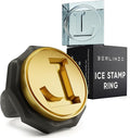 Berlinzo Brass Ice Stamp Ring Letter L