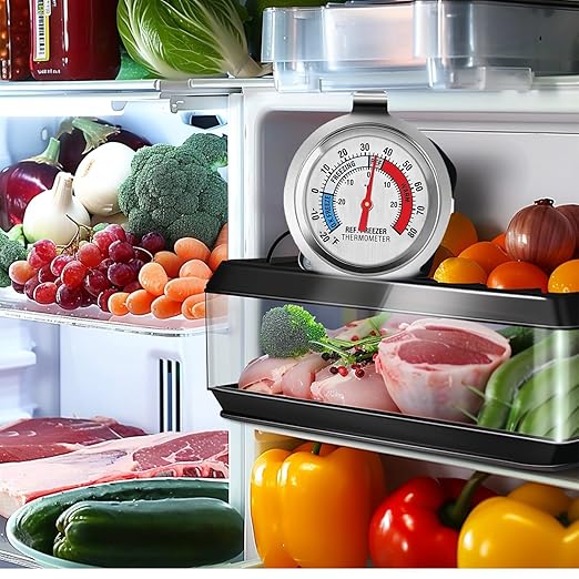 5 Pack Fridge Thermometer - Classic Series with Large Dial and Internal Temperature Gauge - Monitor and Maintain Perfect Temperature in Kitchen Refrigerator