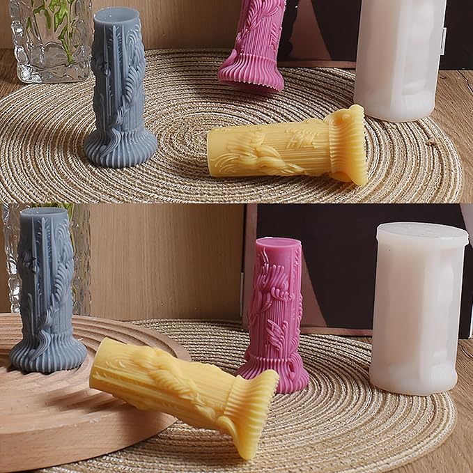 Silicone Jesus Nativity Scene Pillar Mold - Wave Candle Silicone Resin Casting Molds for Candle & Resin & Soap Craft Supplies