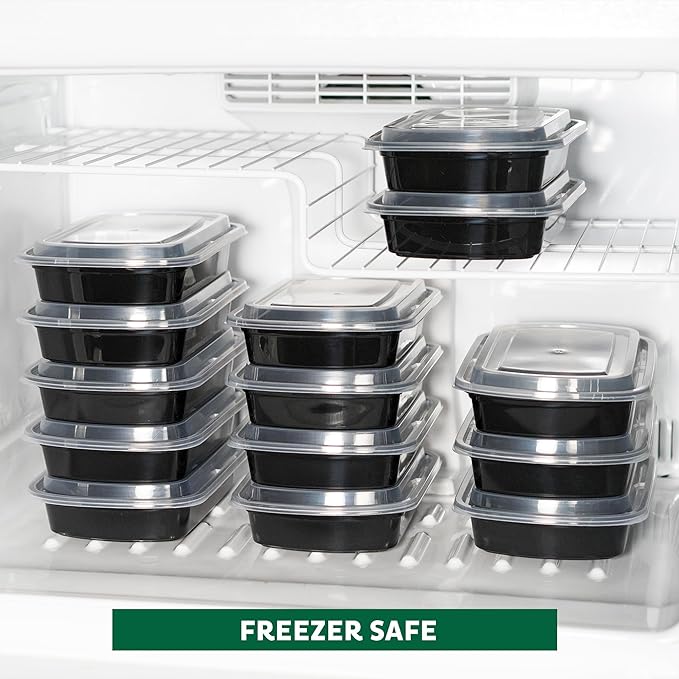Freshware Meal Prep Containers [150 Pack] 1 Compartment Food Containers with Lids, Bento Box, Stackable, Microwave/Dishwasher Safe (38 oz)
