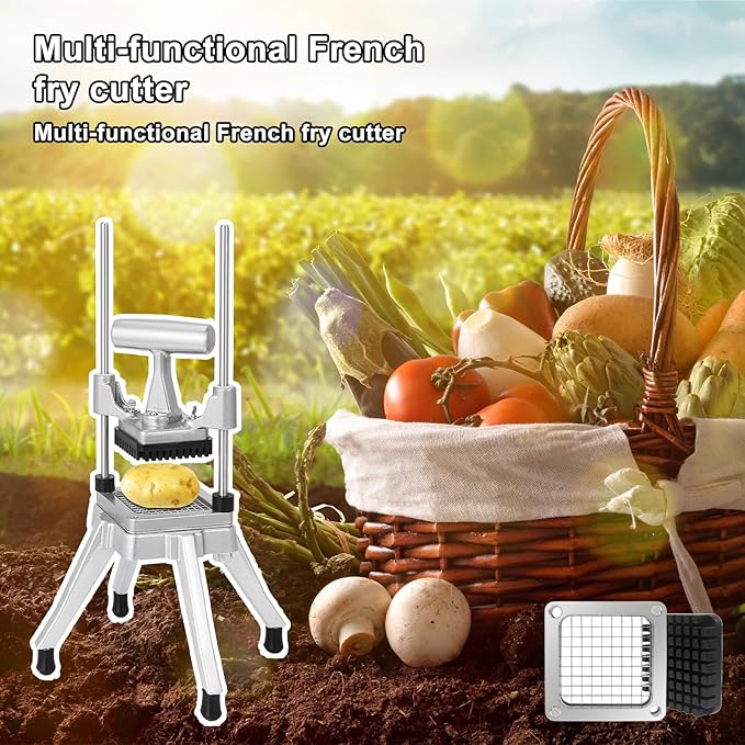 Replacement Chopper 3/8‘’ Blade,Commercial Vegetable Chopper Dicer Stainless Steel Blade and Pusher Block for Fruit Cutting Machine Tomato onion French Fries Cutter