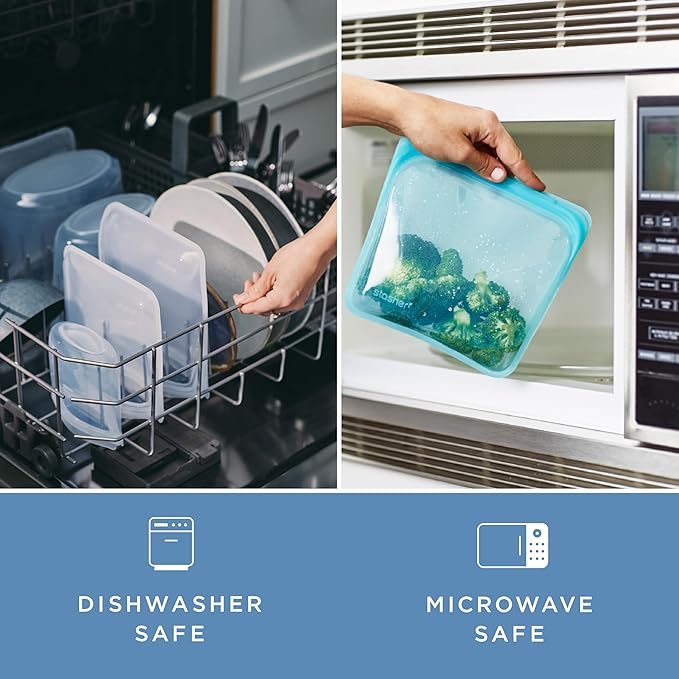 Stasher Premium Silicone Reusable Food Storage Bowl, Clear, Microwave, Sous Vide, Dishwasher, Oven and Freezer Safe, BPA Free, Leak-free, Eco-friendly, 2-Cup Bowl