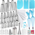 Piping Bags and Tips Set - 50Pcs Cake Decorating Supplies Kit with Icing Frosting Nozzles,Icing Scrapers,Reusable & Disposable Pastry Bags - Baking Tools for Cookies,Cupcakes Cake Decorating