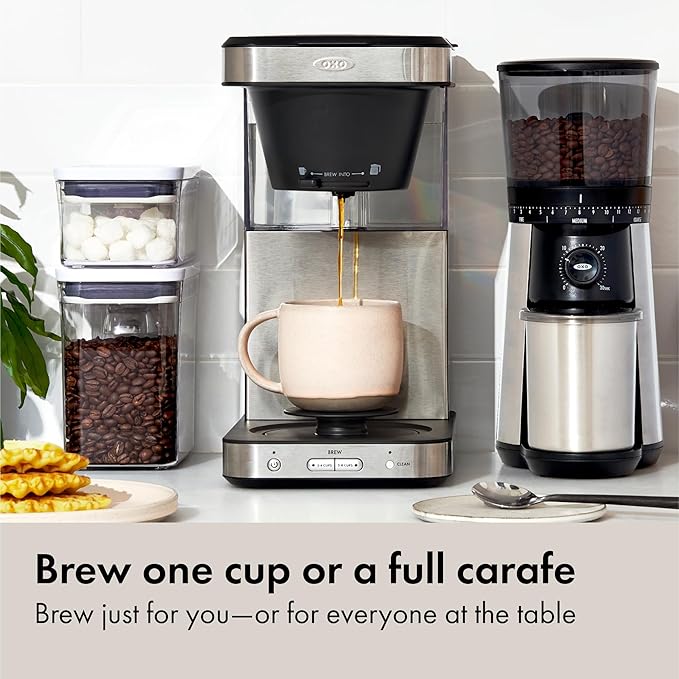 OXO Brew 8-Cup Coffee Maker - Single-Serve & Carafe, Thermal Stainless Steel, SCA Certified