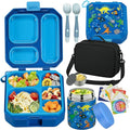Bento Lunch Box for Kids with 12oz Soup Thermo Leak-Proof Lunch Food Container with 5 Compartment Thermo Hot Food Jar and Insulated Lunch Bag for Kid Toddler Girls Boys to School