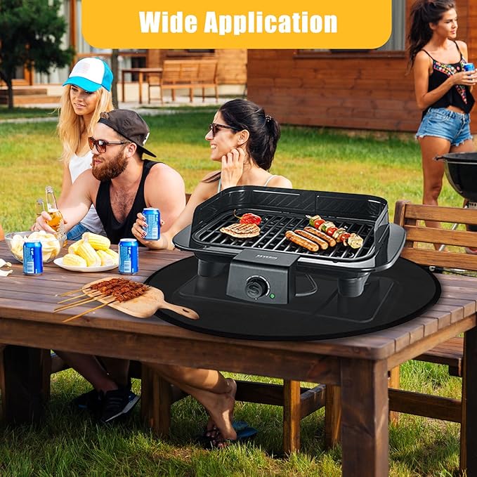 30" Round Grill Mat, Fire Pit Mat Fireproof Under Grill Oil-Proof Waterproof BBQ Pad for Outdoor Grill Accessories, Heat Resistant Protective Deck and Patio Fire Resistant Pad