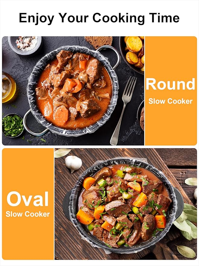 SMARTAKE Slow Cooker Liners, Small Size 13"x 15" Disposable Cooking Bags, Fit 1.5QT to 3QT for Slow Cooker, Cooking Trays, Suitable for Oval & Round Pots, 15 Liners