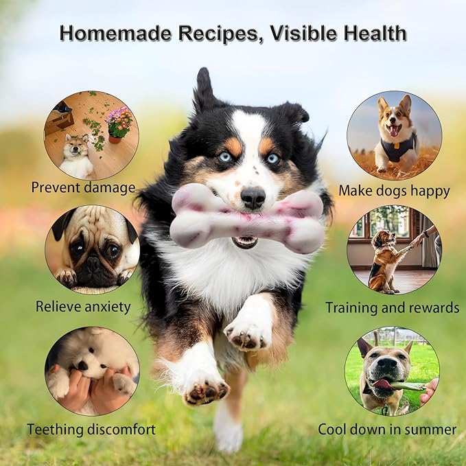 5IN Big Bone Dog Cat Treat Molds 2 Pack, DIY Flavors for Puppy. Food Safe Silicone for Oven. Large Ice Cube Mold for Pet Chew, Cooling. Pets Birthday Cake Baking. Fun Gift for Dog Lover