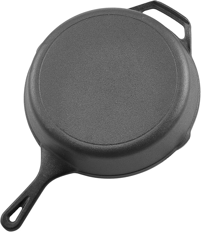 VEVOR Cast Iron Skillet, 4-Piece Frying Pan Set (6, 8, 10, 12 in), Skillets with Heat-Resistant Silicone Handle, Pre-Seasoned Chef's Pan, Kitchen Cookware, for Oven, Gas, Electrical, Induction, Black