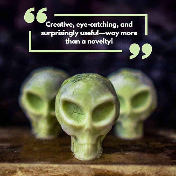 SHAPED 3D Ancient Alien Ice Mold Trays, Flexible Silicone Alien Figure Makers for Ice Cubes, Soaps, Chocolates, DIY Figures, Cookies, Resin Models