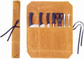 Denifiter Knife Cases Organizer-Durable 16OZ Waxed Canvas Knife Roll Construction-7 Pockets - (Khaki)