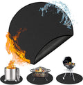Round Under Grill Mat for Outdoor Grill, 39 Inch Anti-Slip BBQ Floor Mats, Easy to Clean Reusable Fireproof Grill Pad, Oil-Proof Waterproof Protector for Deck Fireplace Pit Mat Black